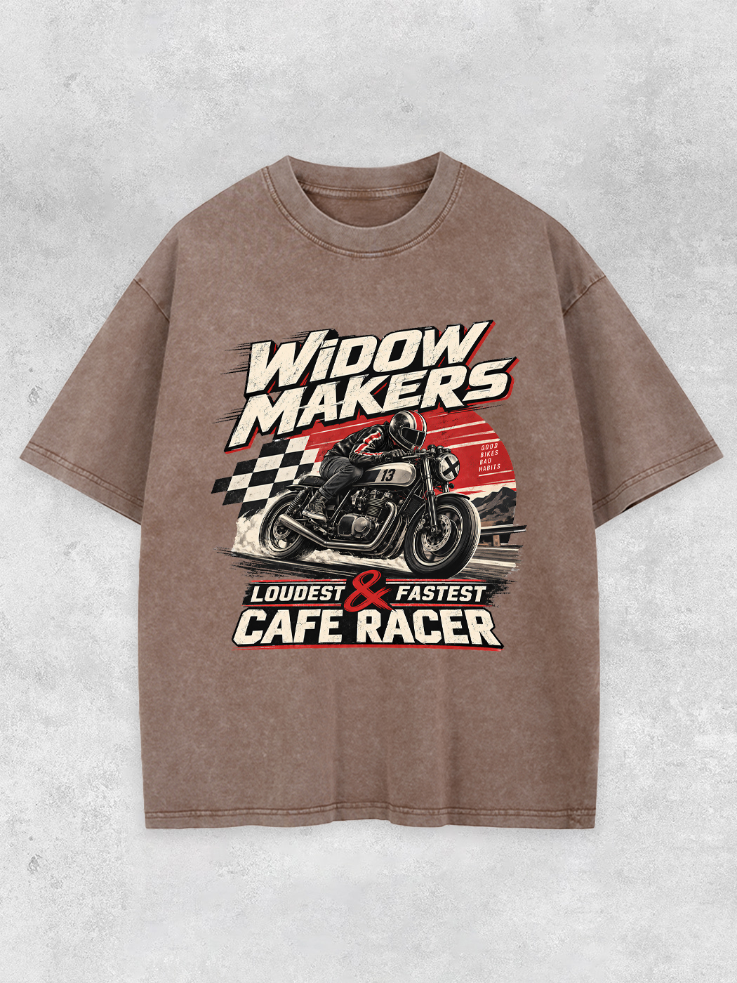 Grinram Widow Makers Cafe Racer Washed T-Shirt