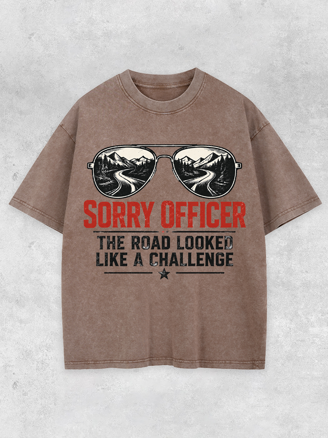 Grinram The Road Looked Like A Challenge Washed T-Shirt