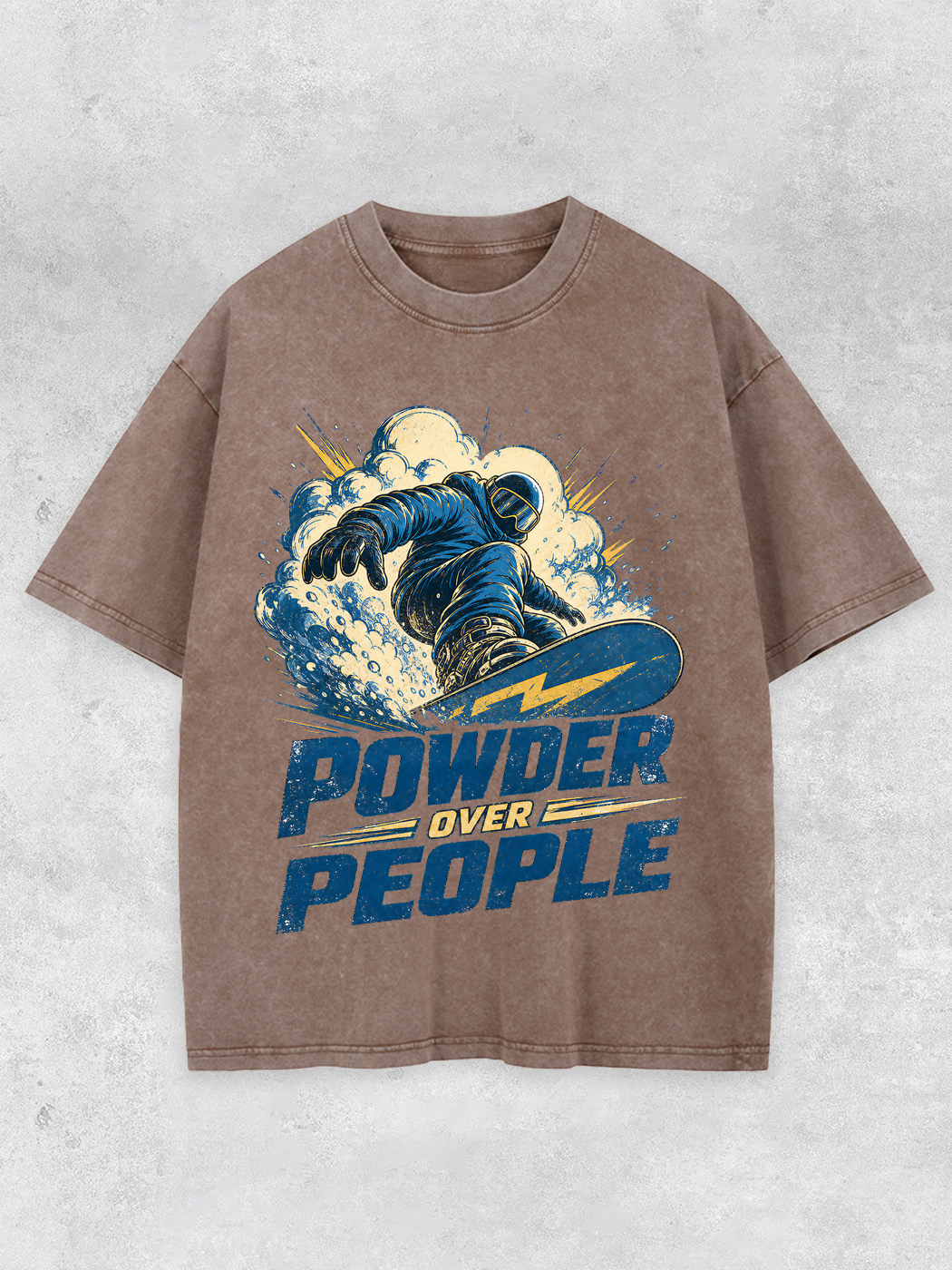 Grinram Powder Over People Snowboard Washed T-Shirt