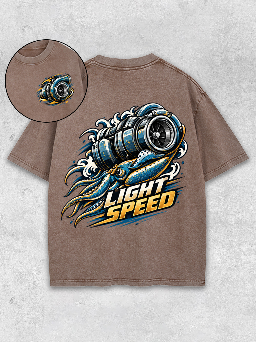 Grinram Turbocharger Squid Light Speed Washed T-Shirt