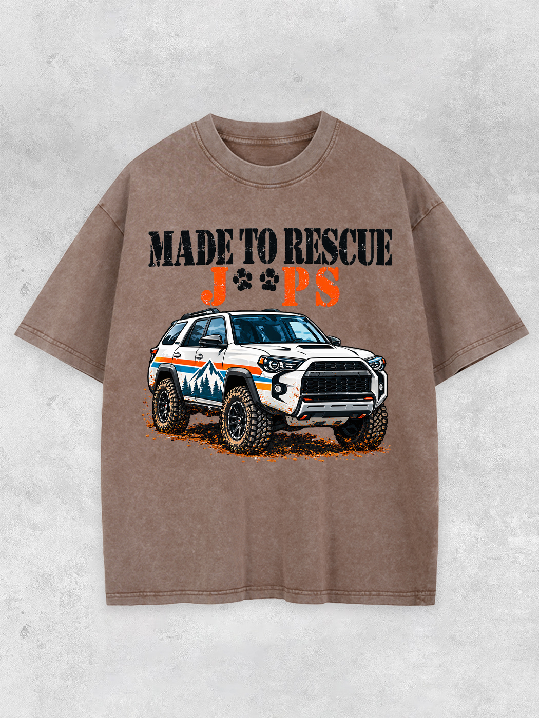 Grinram Made To Rescue Jeeps Washed T-Shirt