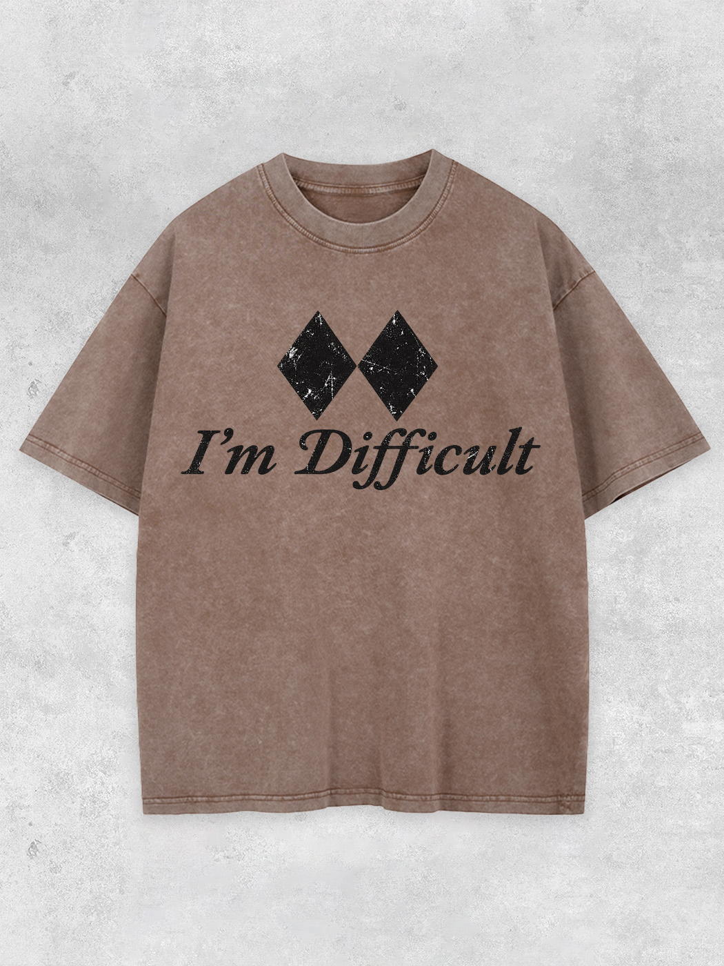 Grinram I'm Difficult Double Black Diamond Washed T-Shirt