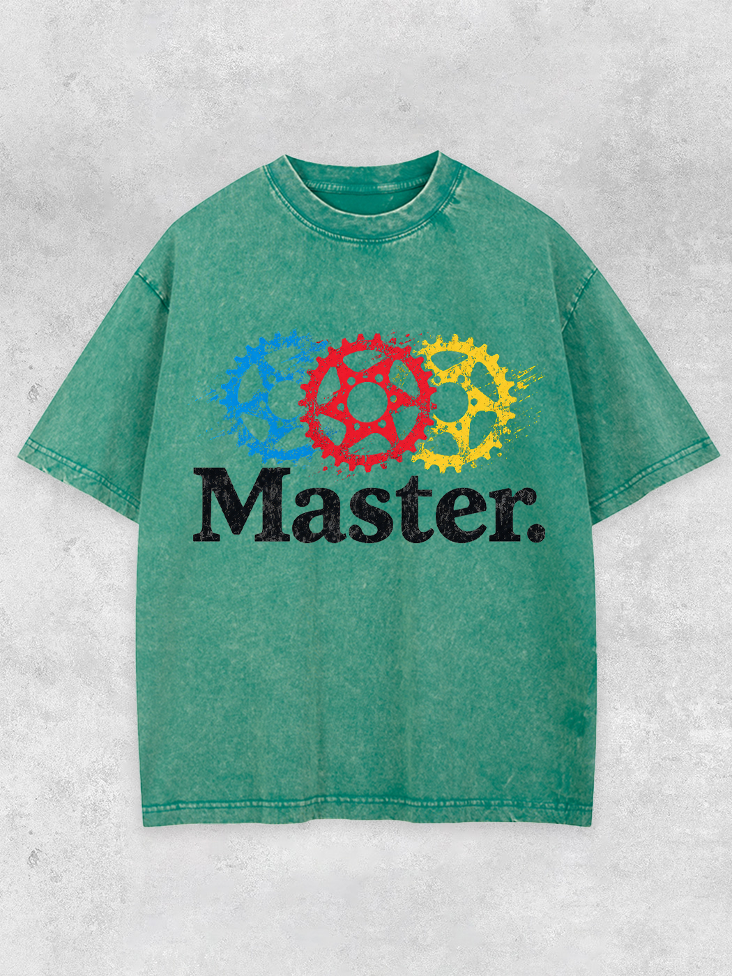 Grinram Blue Red Yellow Sprocket Master Washed T-Shirt