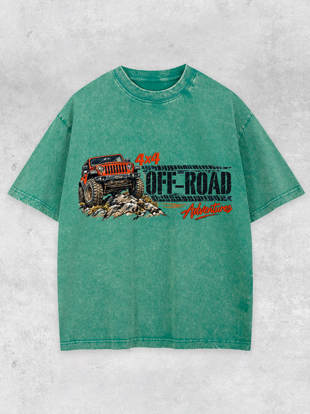 Grinram 4×4 Off-Road Adventures Jeep Washed T-Shirt