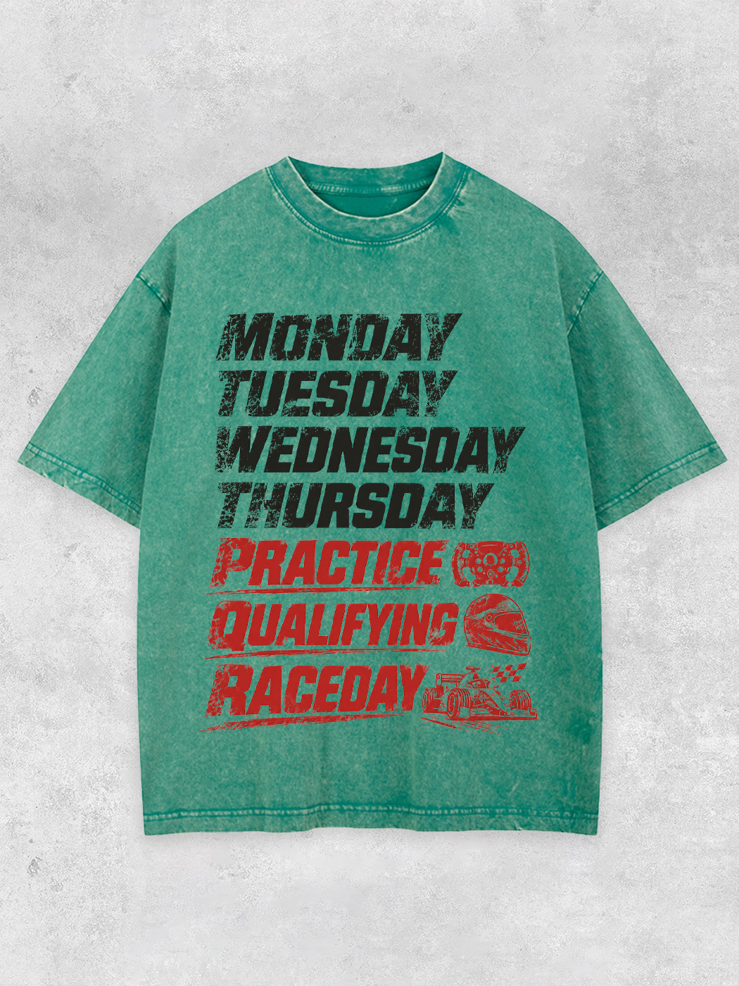 Grinram A Week of Preparation for Raceday Washed T-Shirt