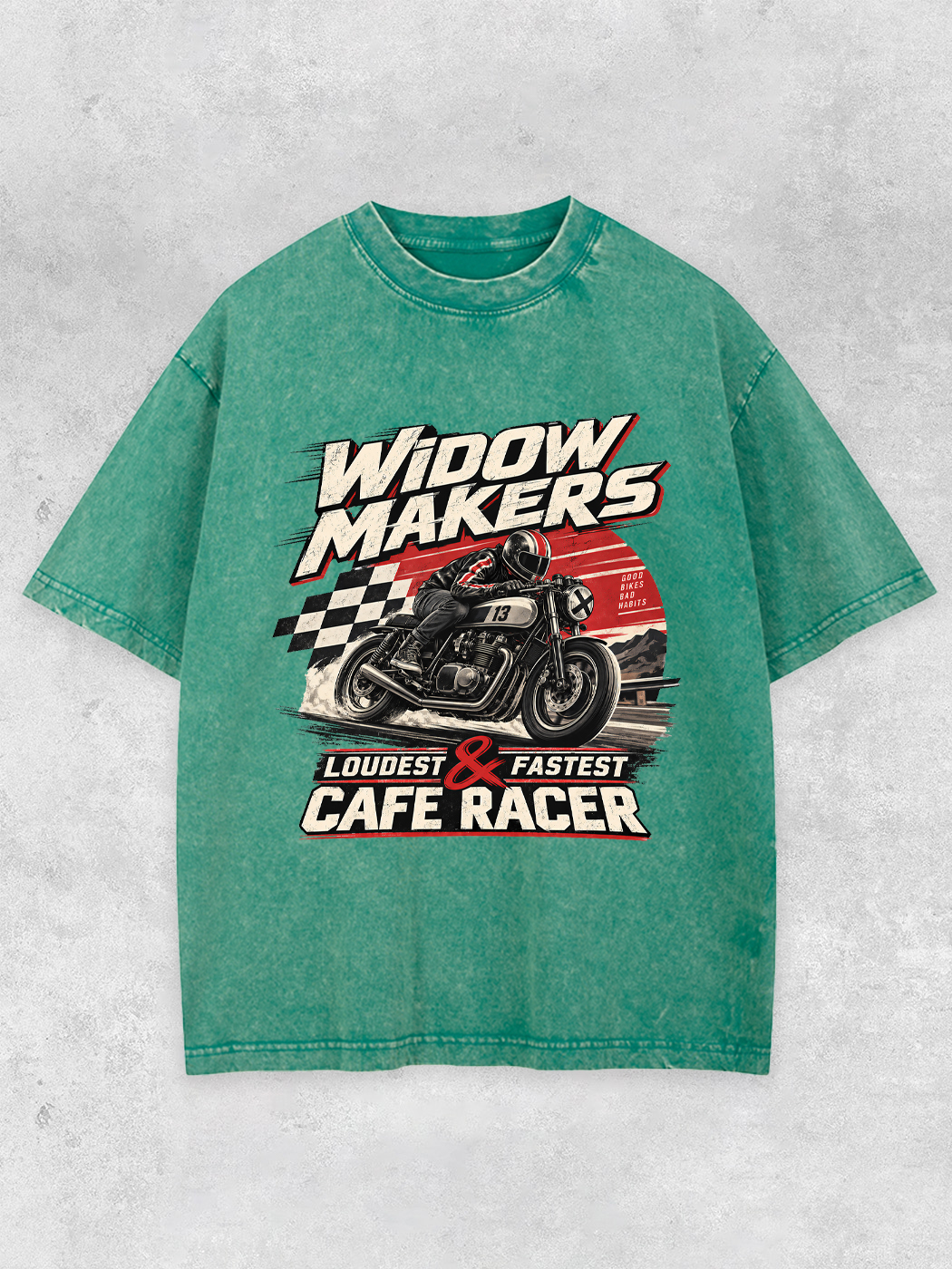 Grinram Widow Makers Cafe Racer Washed T-Shirt