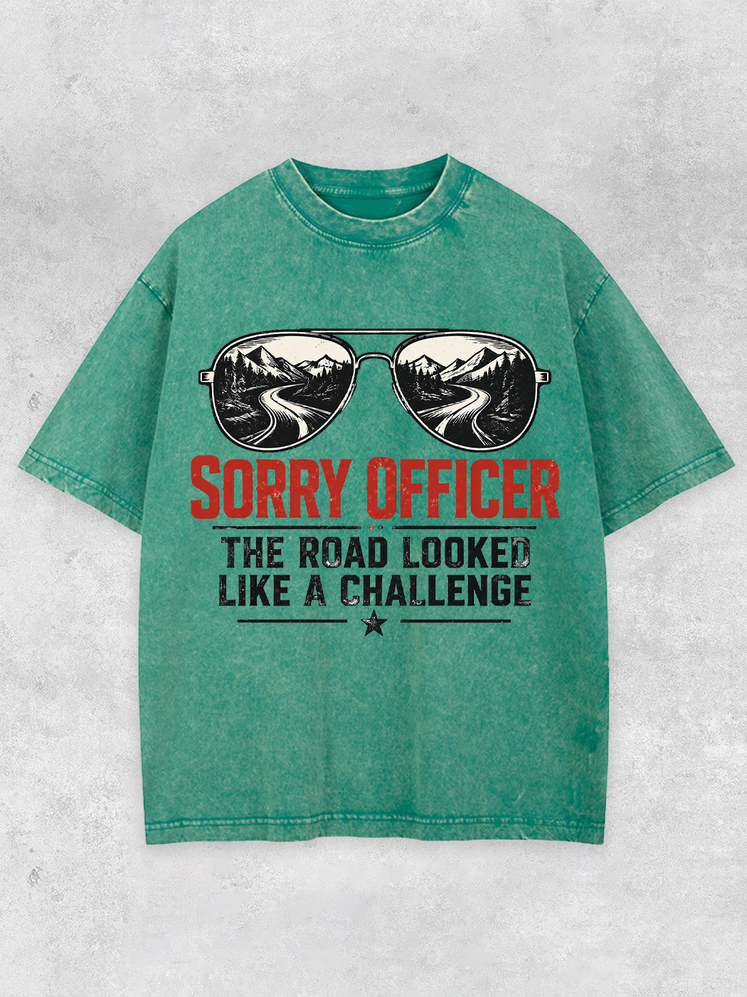 Grinram The Road Looked Like A Challenge Washed T-Shirt