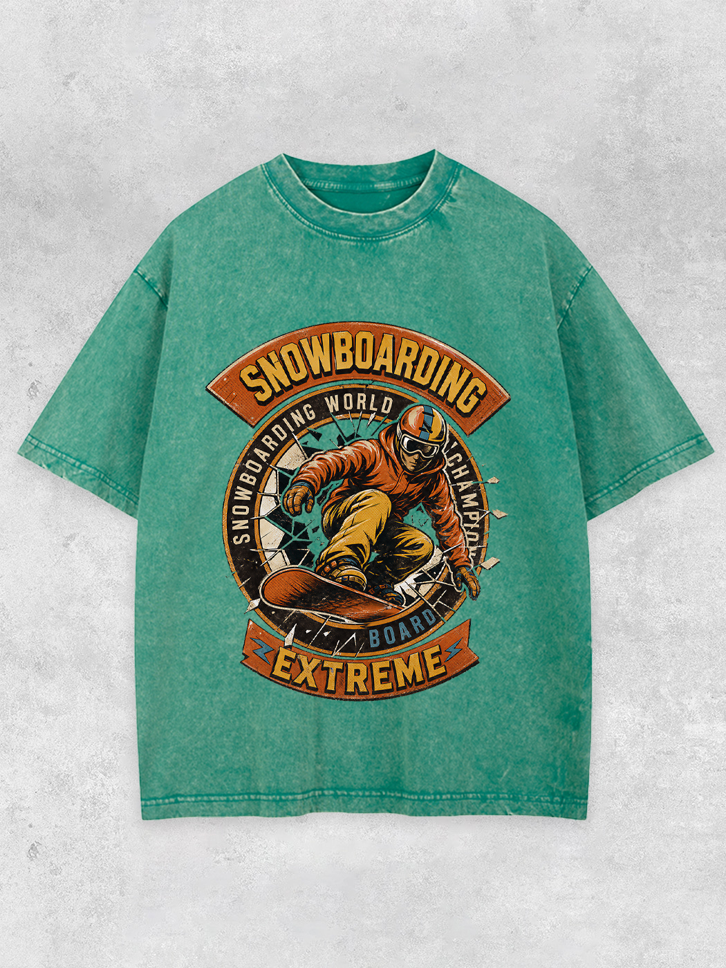 Grinram Snowboarding Extreme World Champion Washed T-Shirt
