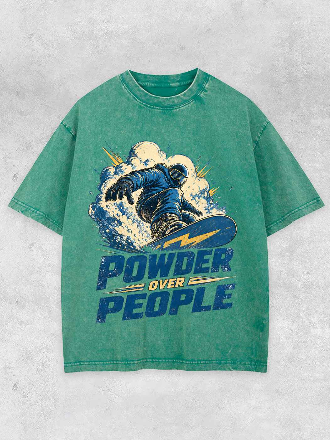 Grinram Powder Over People Snowboard Washed T-Shirt