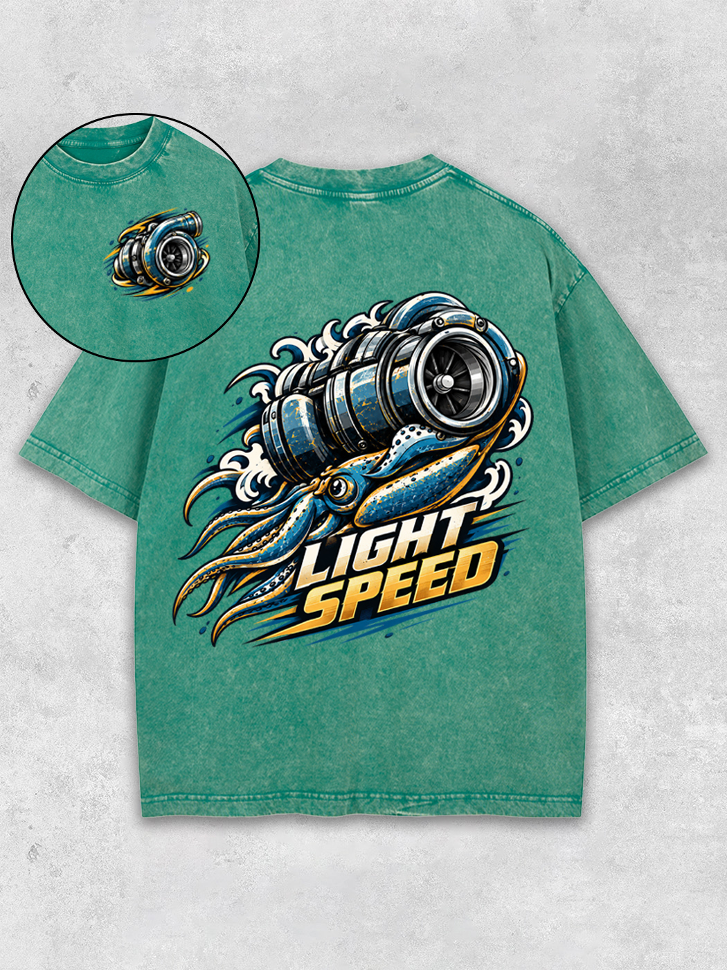 Grinram Turbocharger Squid Light Speed Washed T-Shirt