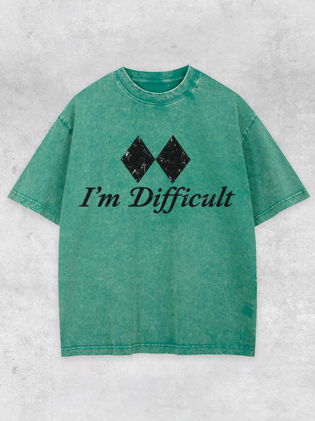 Grinram I'm Difficult Double Black Diamond Washed T-Shirt