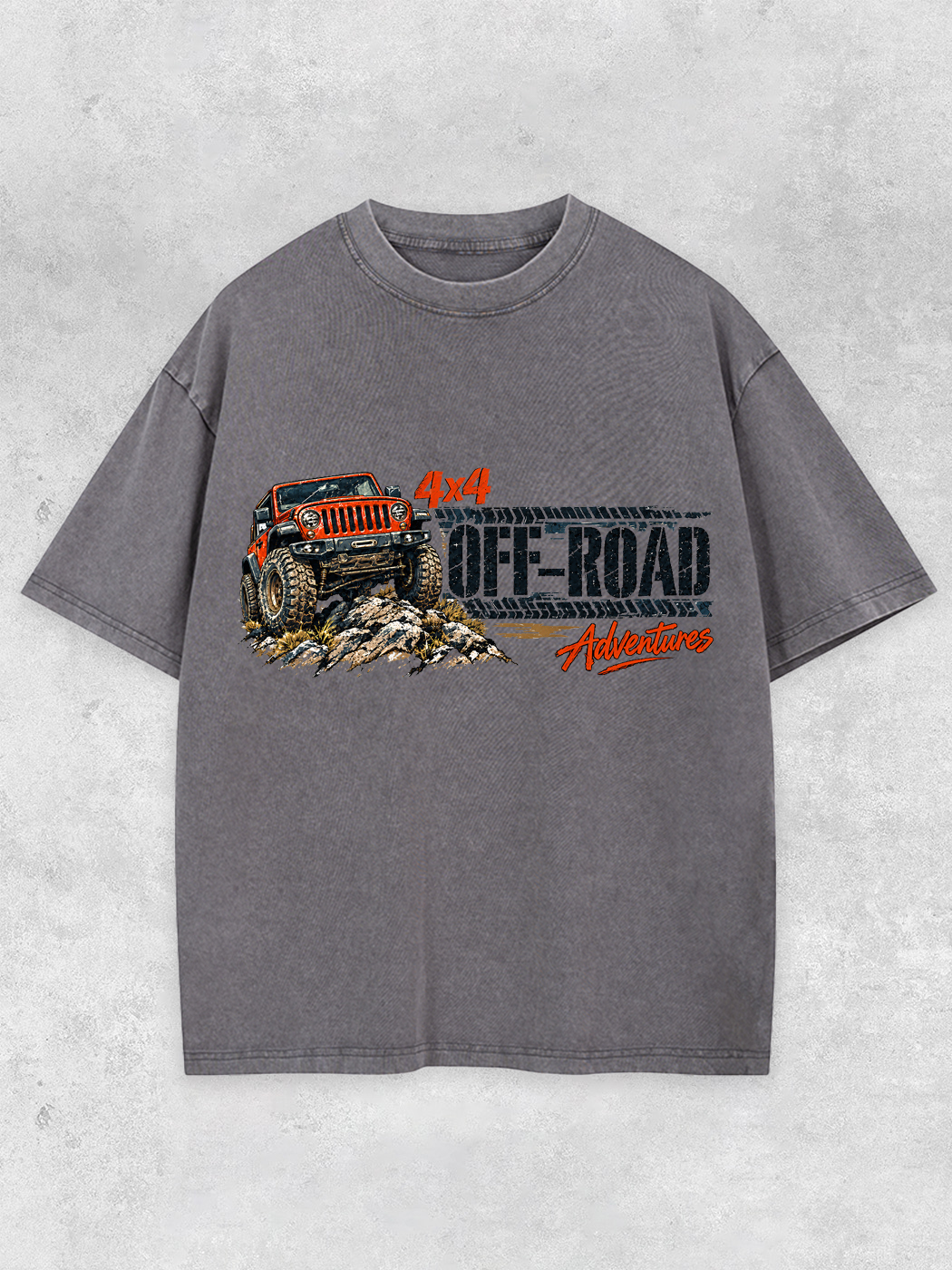 Grinram 4×4 Off-Road Adventures Jeep Washed T-Shirt