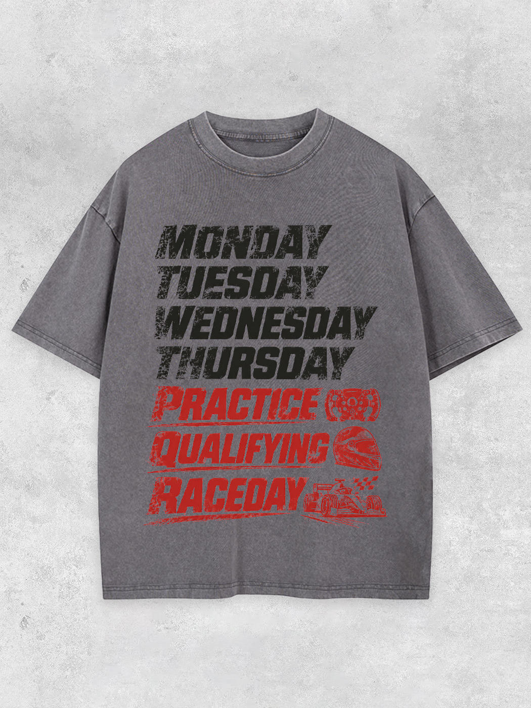 Grinram A Week of Preparation for Raceday Washed T-Shirt