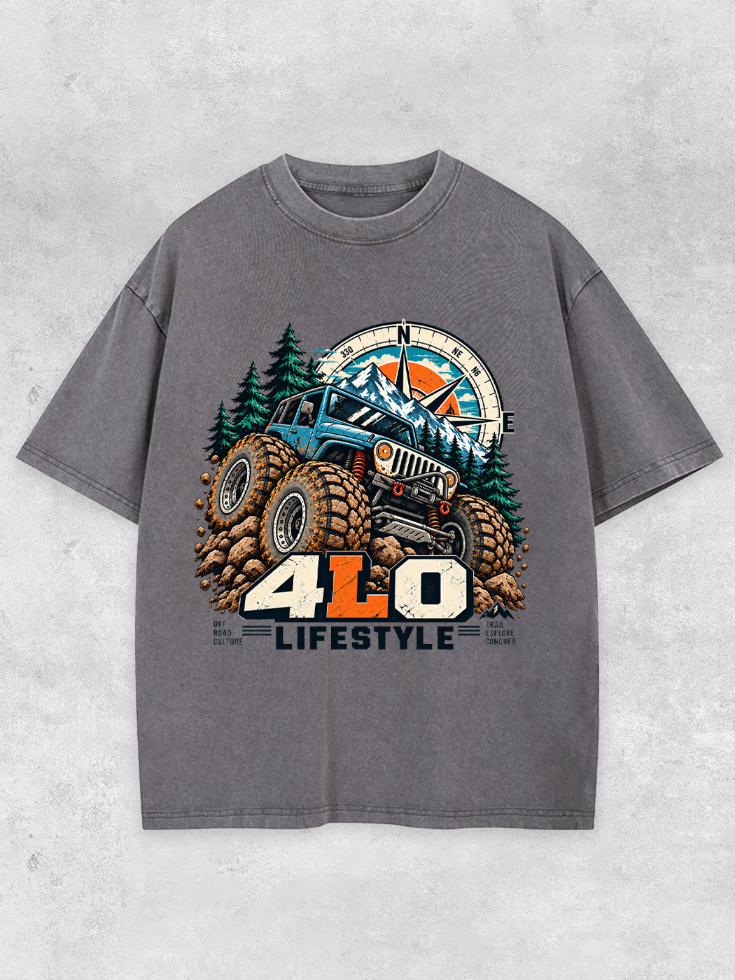 Grinram 4LO Lifestyle Off Road Washed T-Shirt