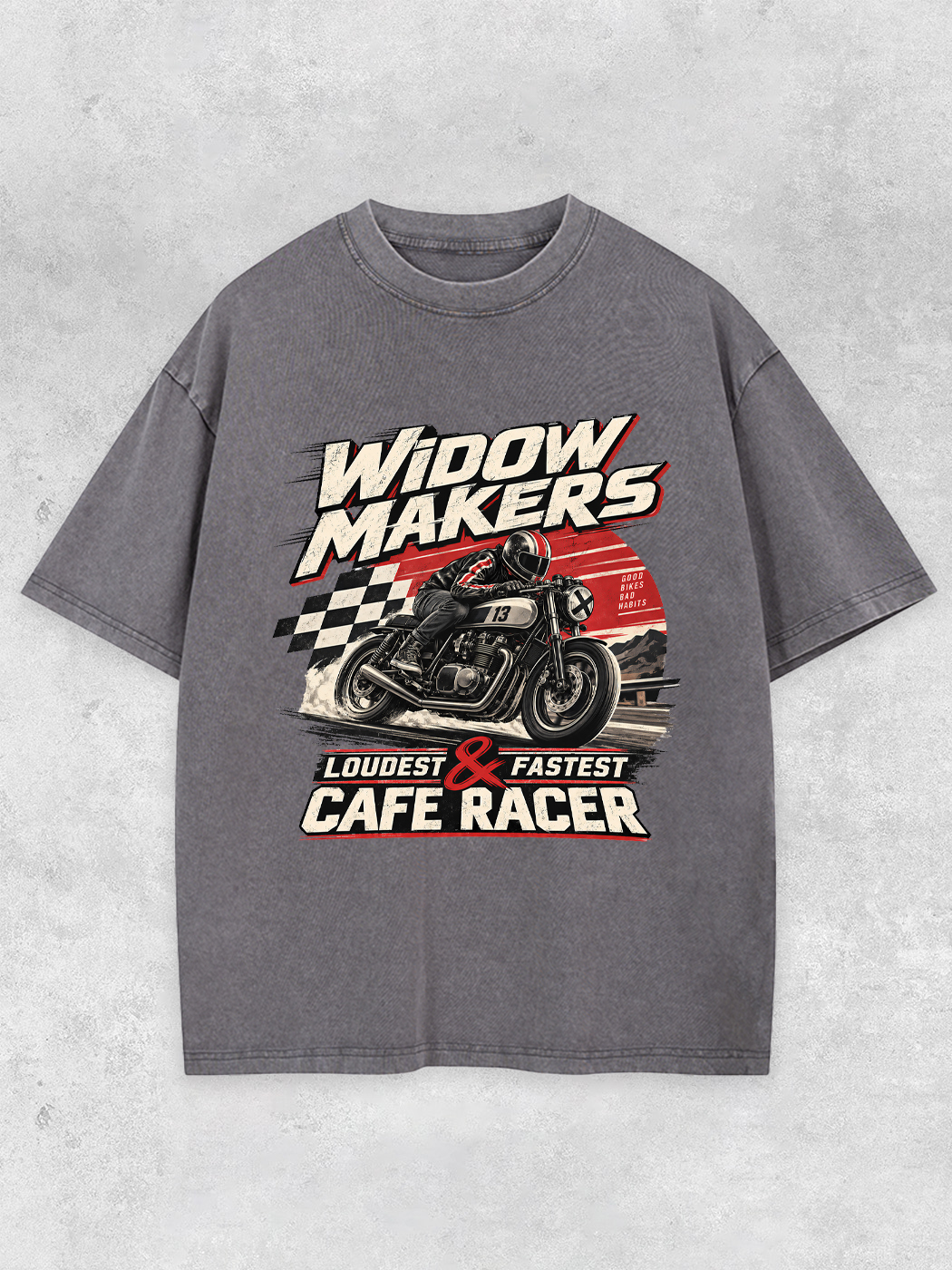Grinram Widow Makers Cafe Racer Washed T-Shirt