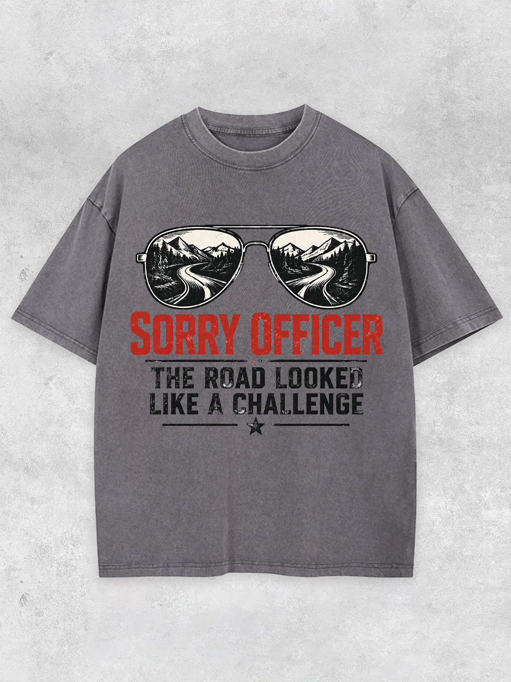 Grinram The Road Looked Like A Challenge Washed T-Shirt