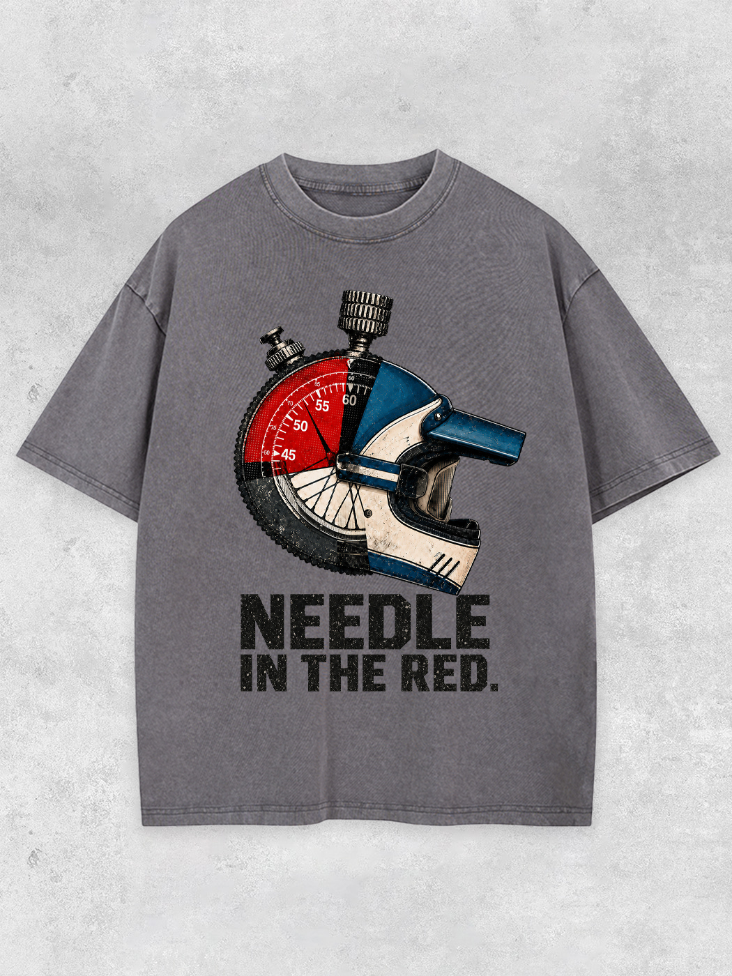 Grinram Needle In The Red Tachometer Washed T-Shirt