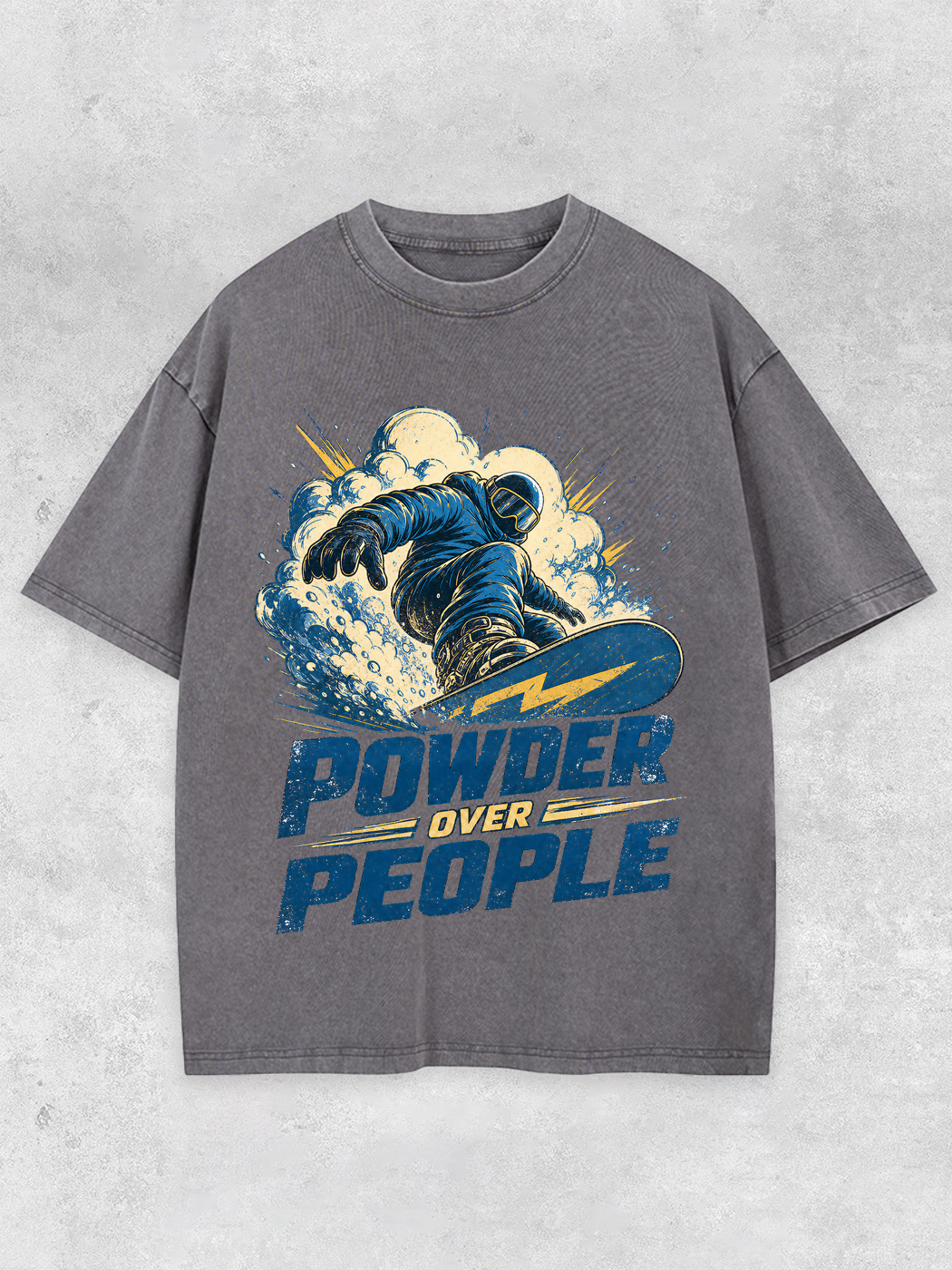 Grinram Powder Over People Snowboard Washed T-Shirt