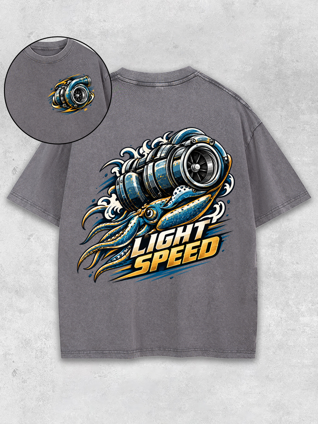 Grinram Turbocharger Squid Light Speed Washed T-Shirt