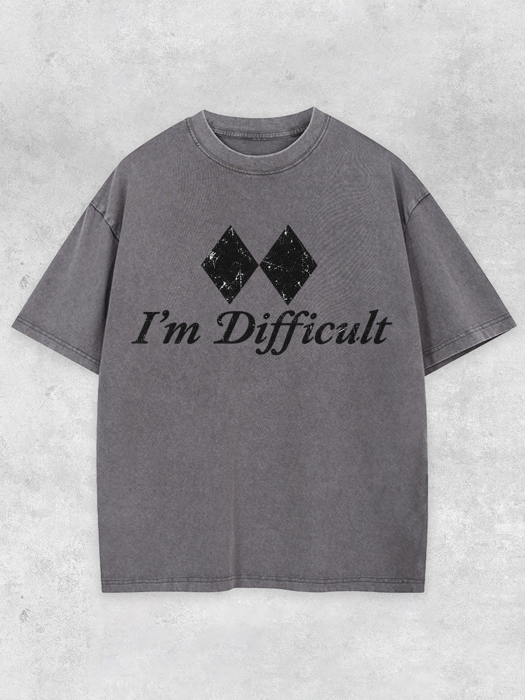 Grinram I'm Difficult Double Black Diamond Washed T-Shirt
