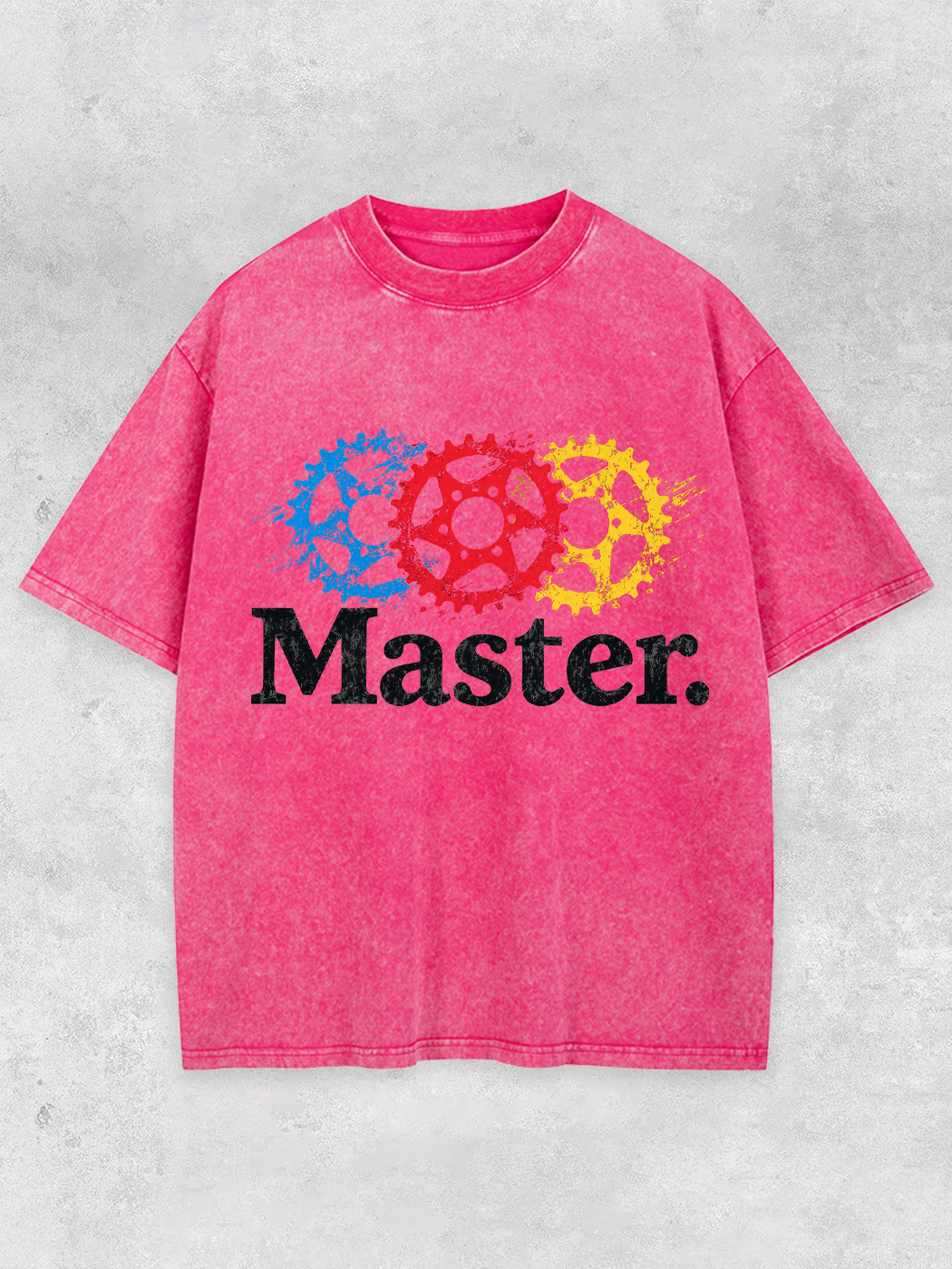 Grinram Blue Red Yellow Sprocket Master Washed T-Shirt