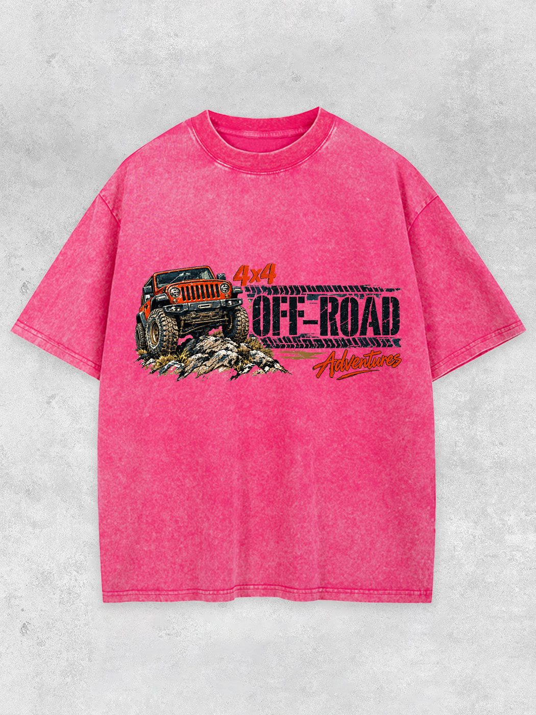 Grinram 4×4 Off-Road Adventures Jeep Washed T-Shirt