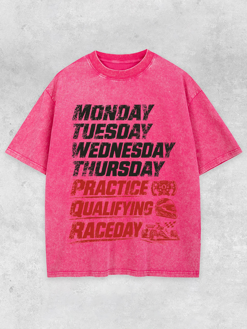 Grinram A Week of Preparation for Raceday Washed T-Shirt