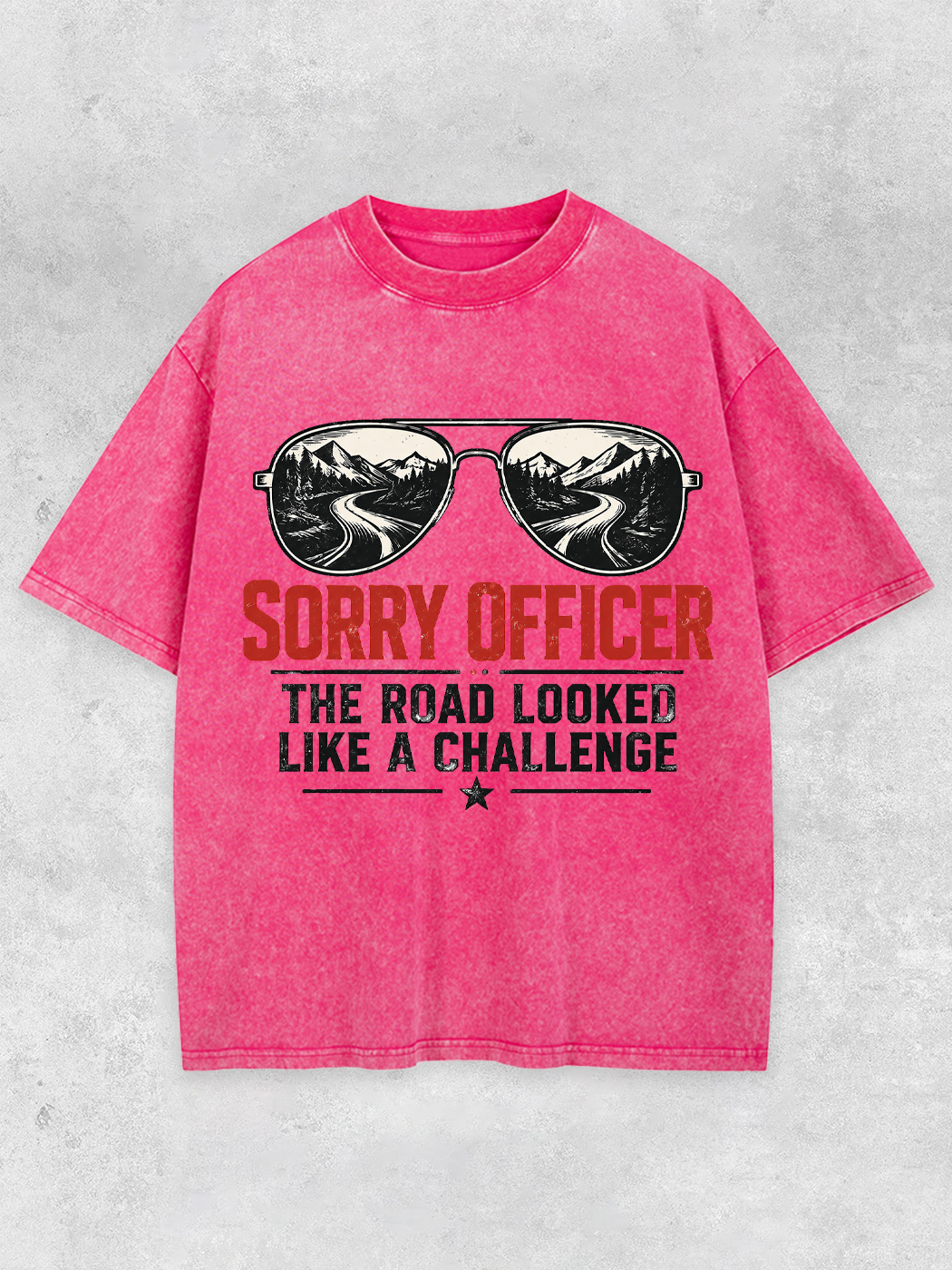 Grinram The Road Looked Like A Challenge Washed T-Shirt