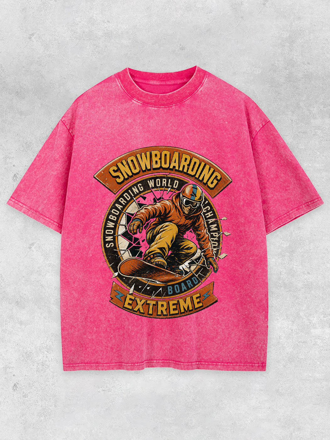 Grinram Snowboarding Extreme World Champion Washed T-Shirt