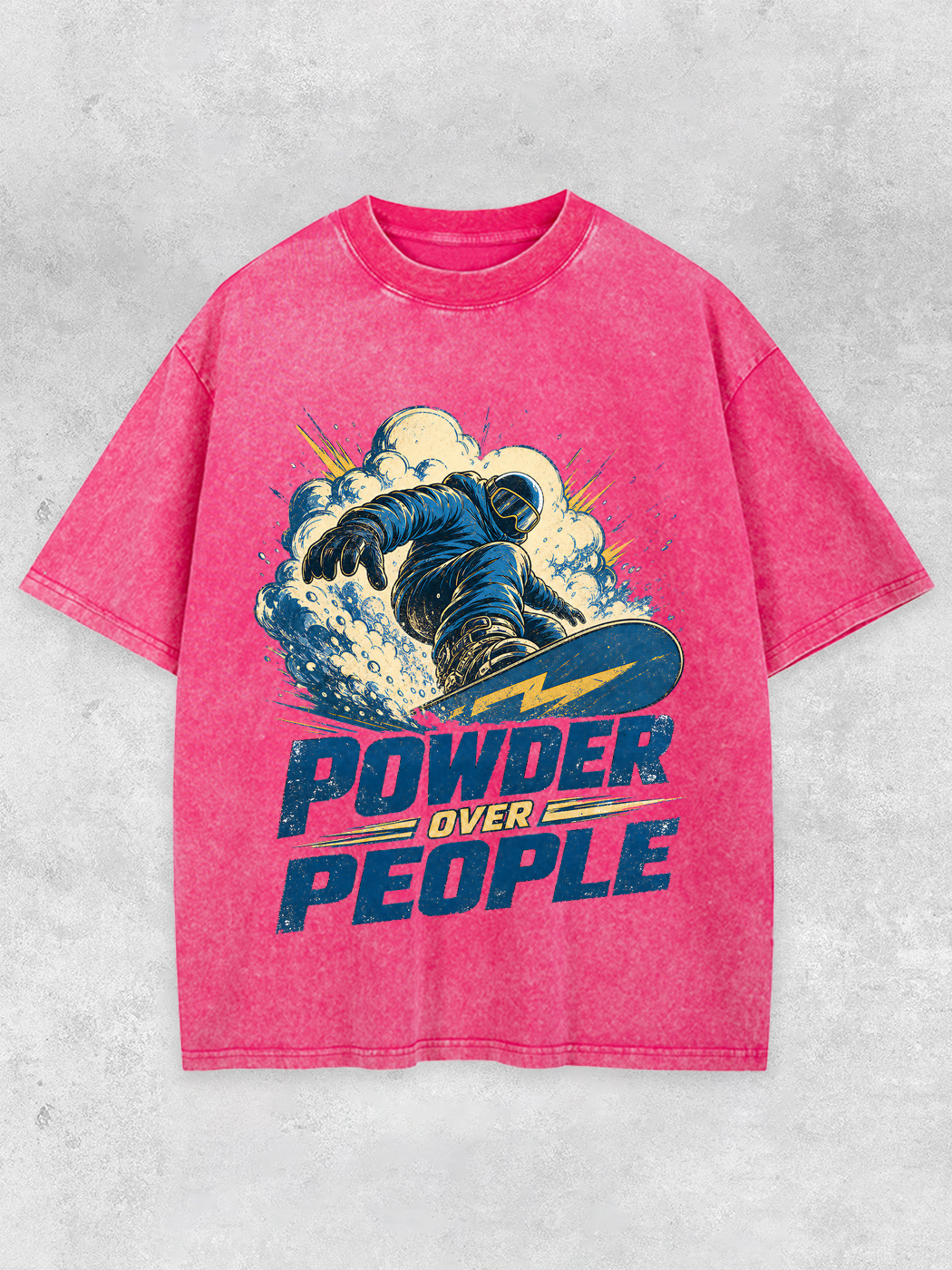Grinram Powder Over People Snowboard Washed T-Shirt