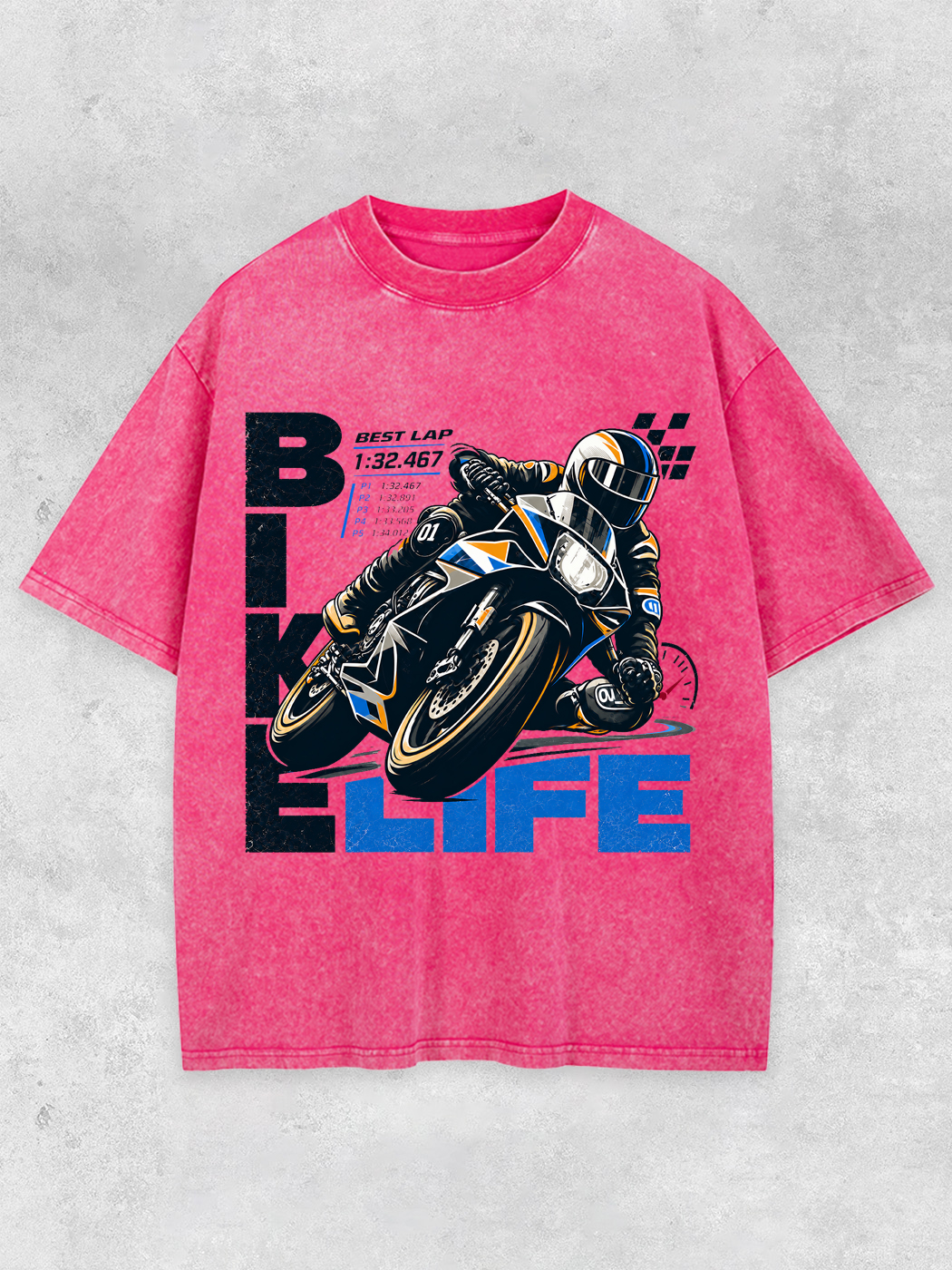 Grinram Bike Life Best Lap Washed T-Shirt