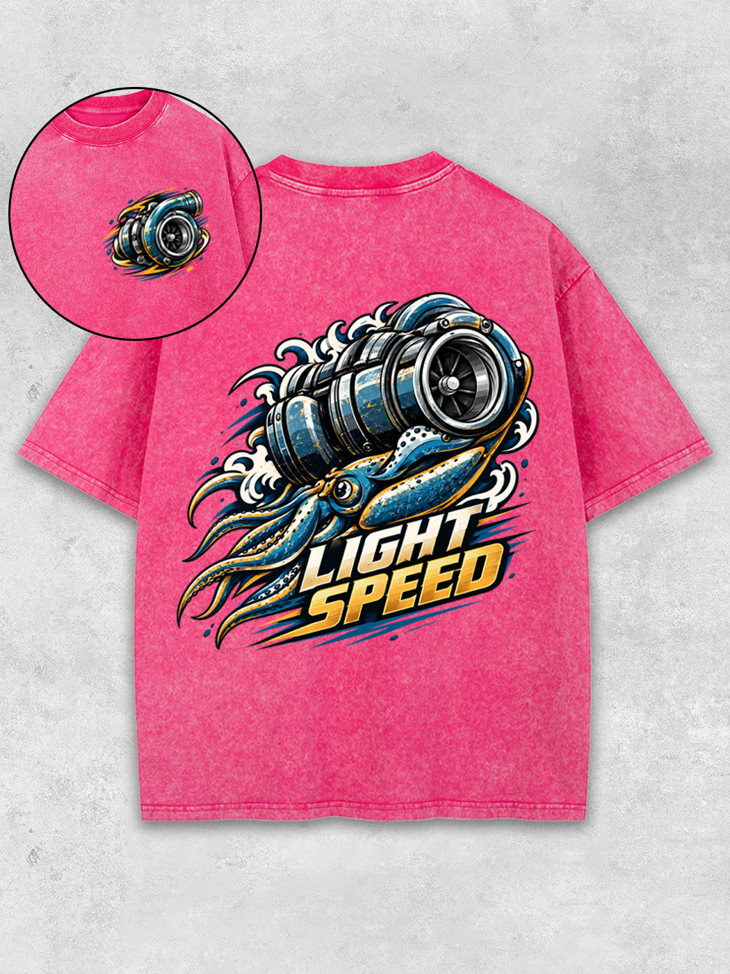 Grinram Turbocharger Squid Light Speed Washed T-Shirt