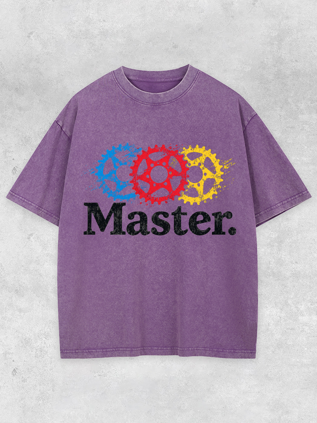 Grinram Blue Red Yellow Sprocket Master Washed T-Shirt