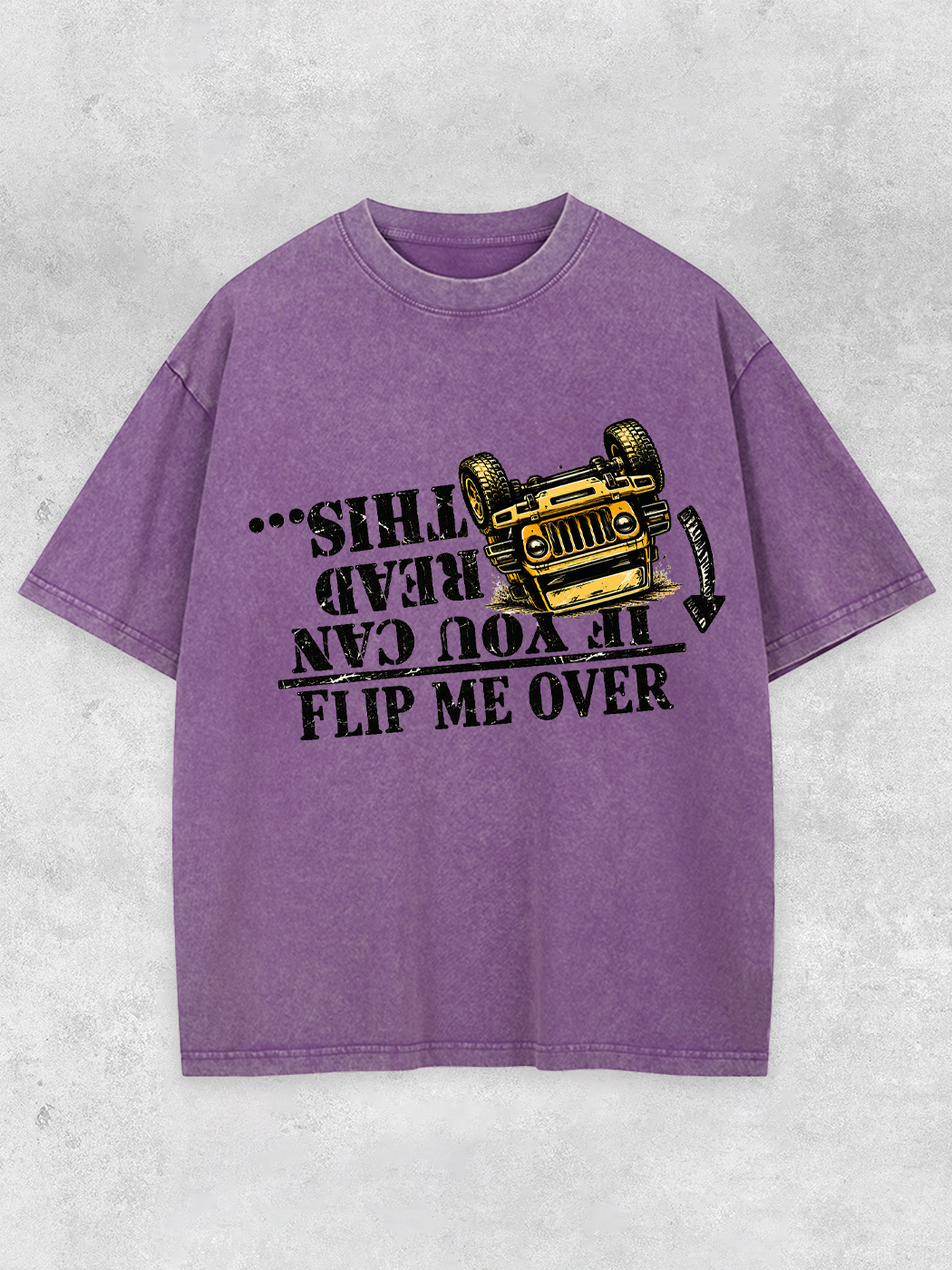 Grinram If You Can Read This Flip Me Over Washed T-Shirt