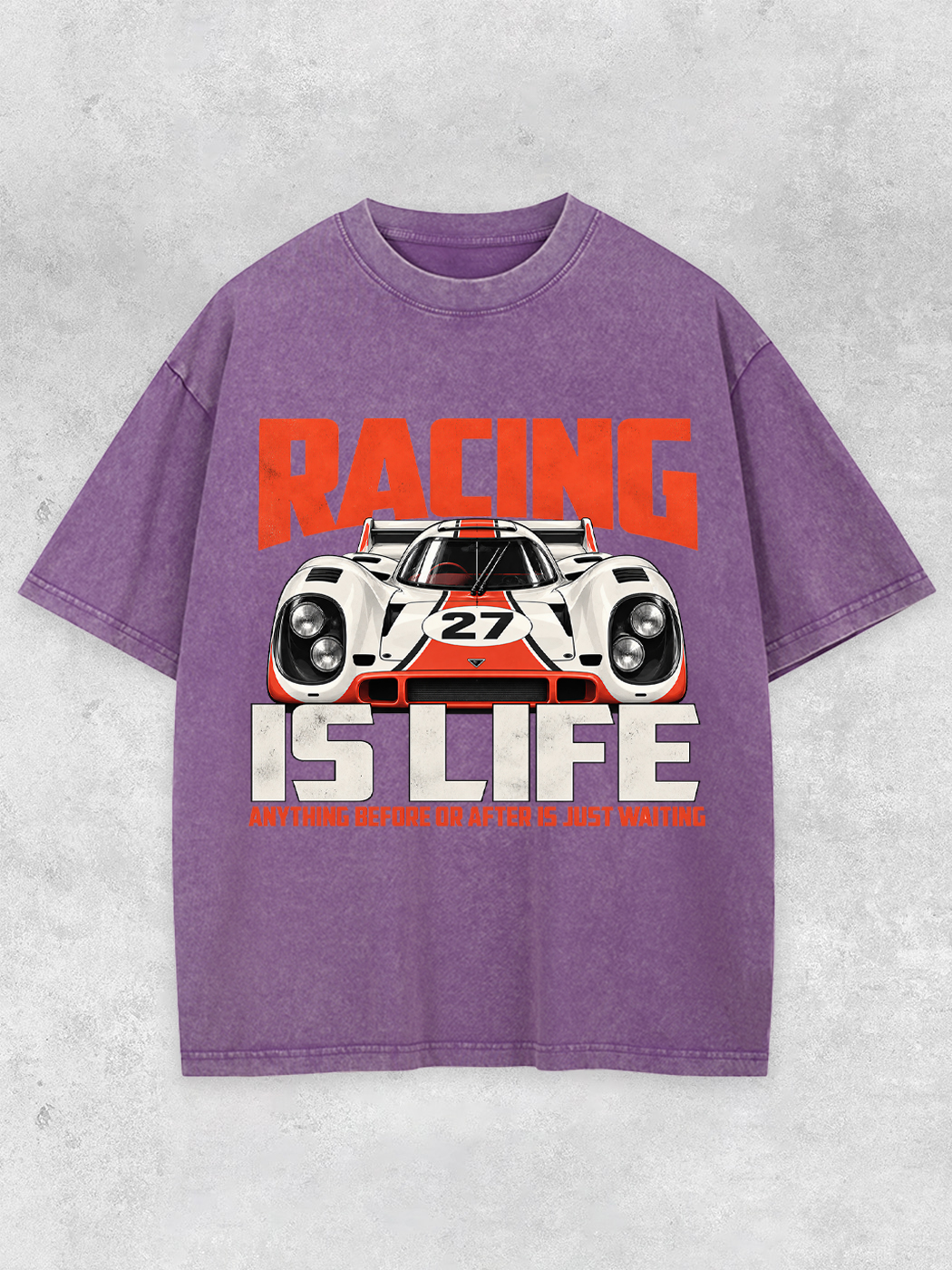 Grinram Racing Is Life Anything Before Or After Is Just Waiting Washed T-Shirt