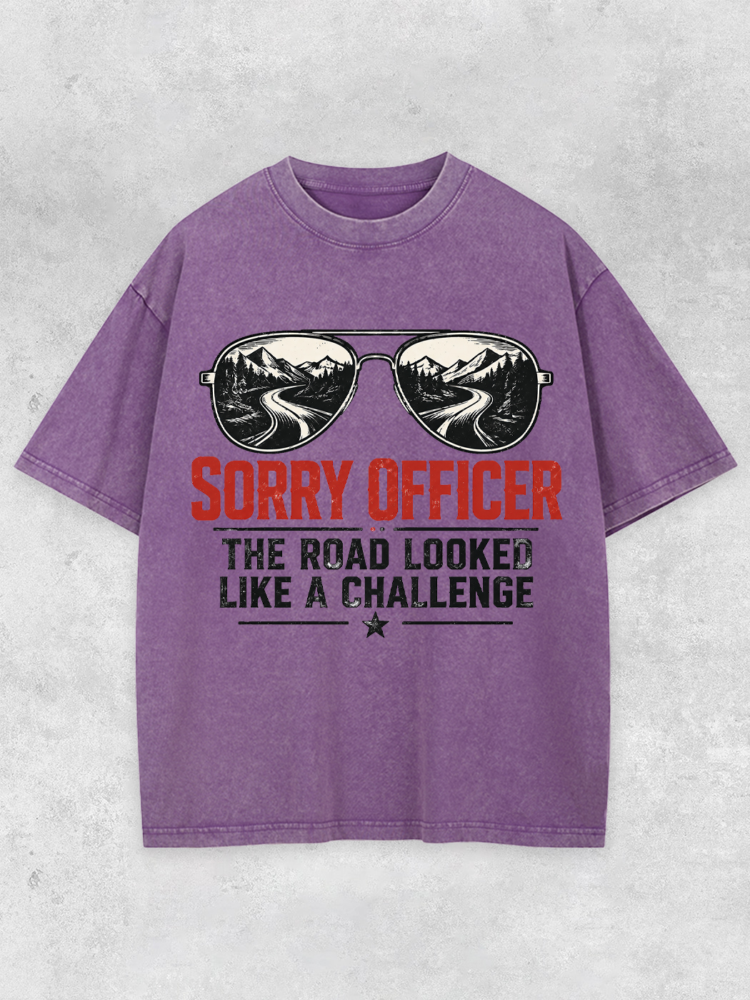 Grinram The Road Looked Like A Challenge Washed T-Shirt