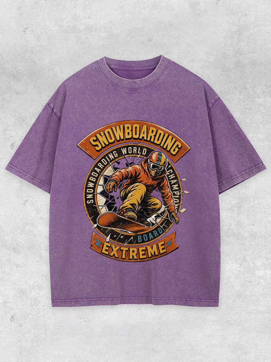 Grinram Snowboarding Extreme World Champion Washed T-Shirt