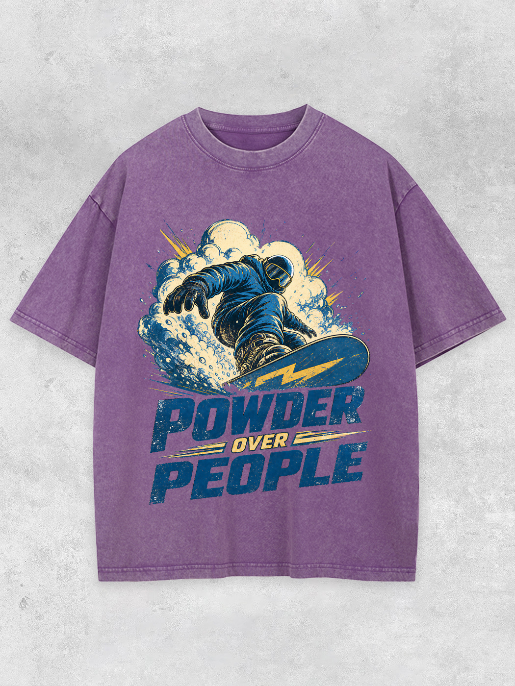 Grinram Powder Over People Snowboard Washed T-Shirt