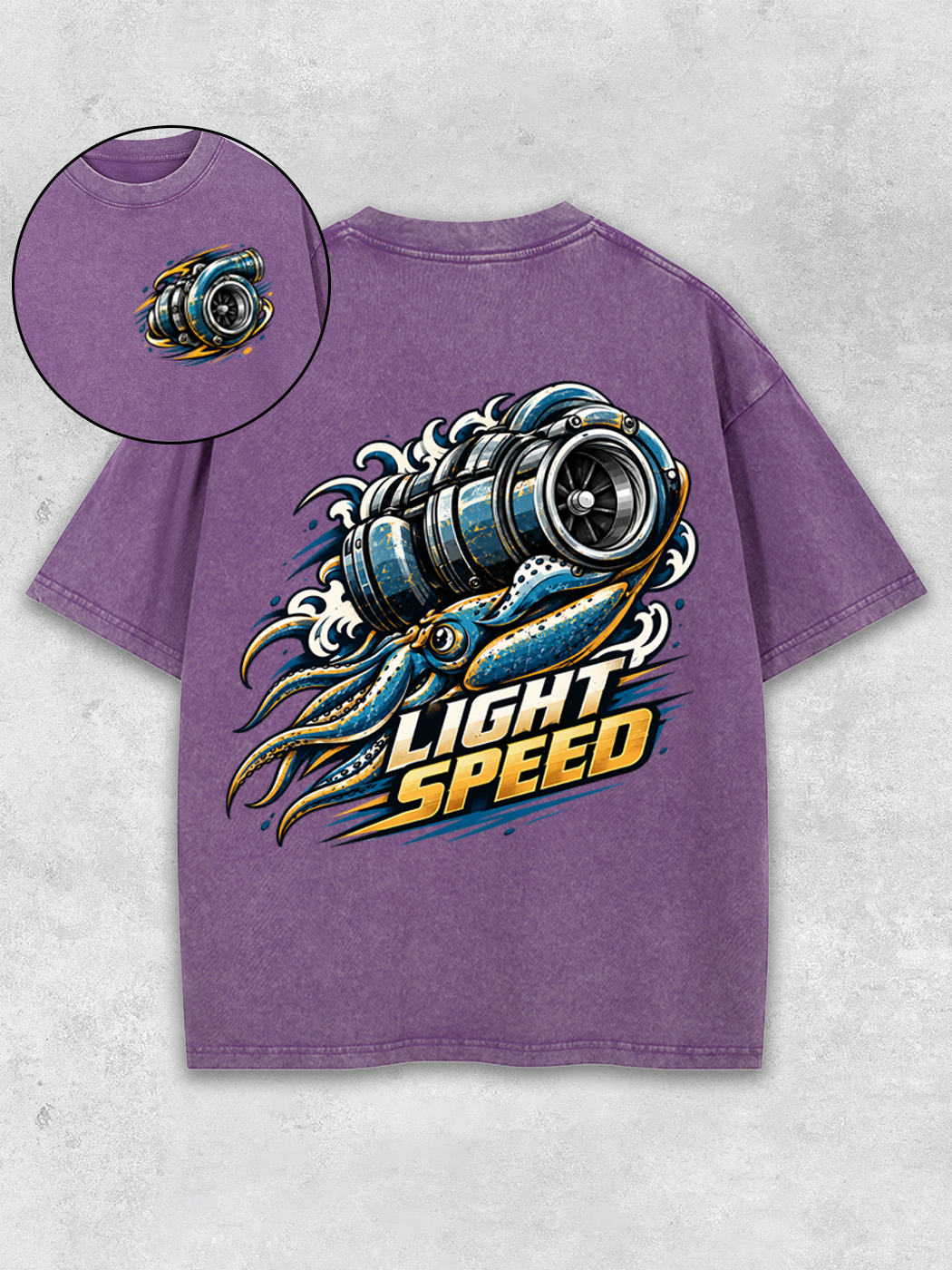 Grinram Turbocharger Squid Light Speed Washed T-Shirt