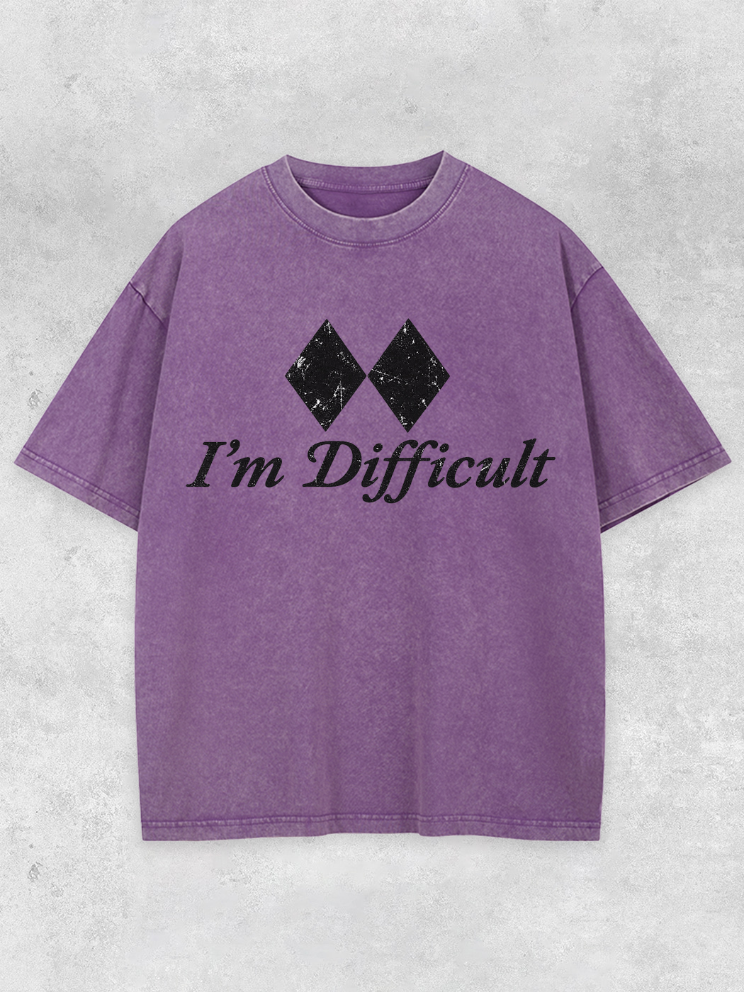 Grinram I'm Difficult Double Black Diamond Washed T-Shirt
