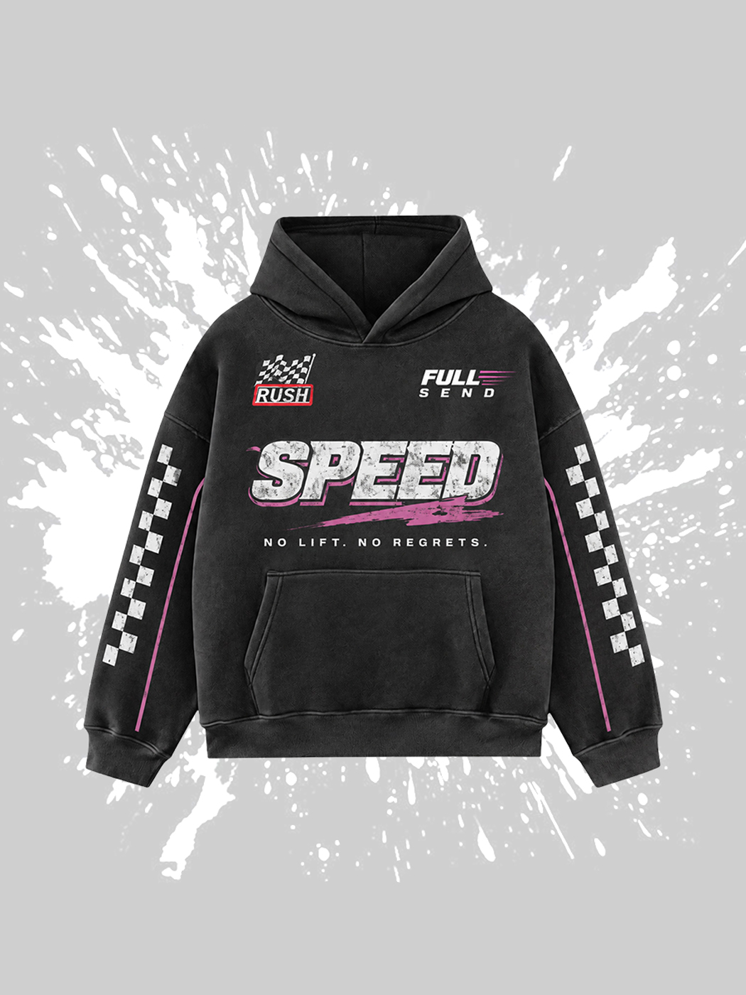 Grinram Speed No Lift No Regrets Washed Hoodie