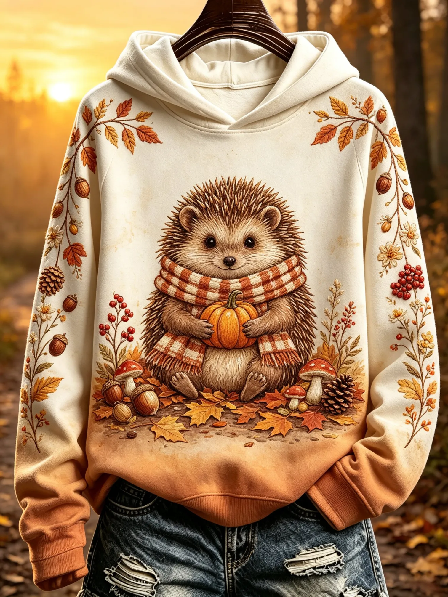 Women's Autumn Print Hoodie