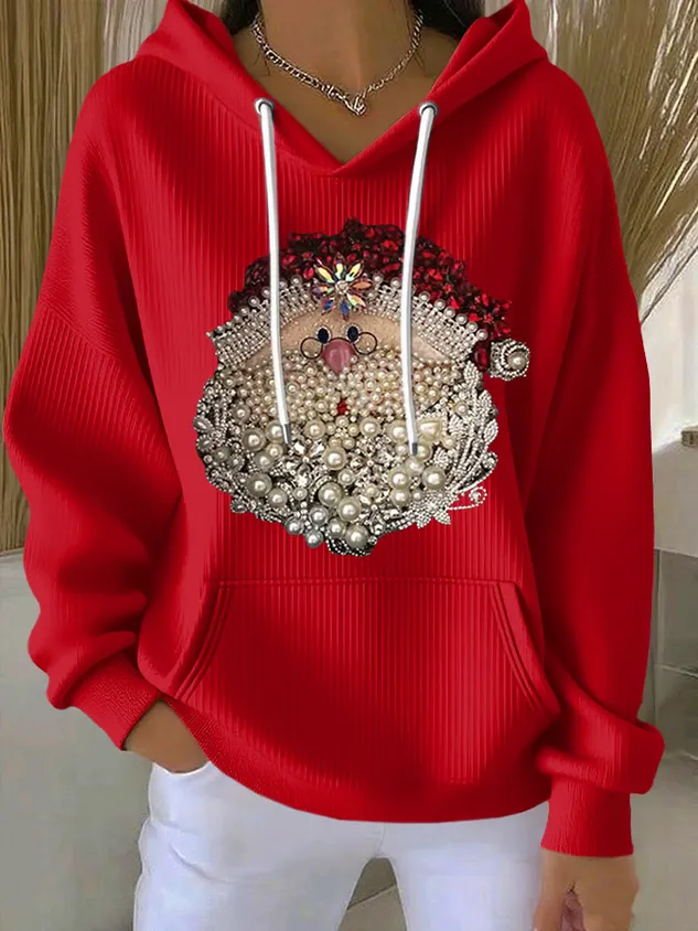 Casual Hoodie Santa Claus Hoodie Printing