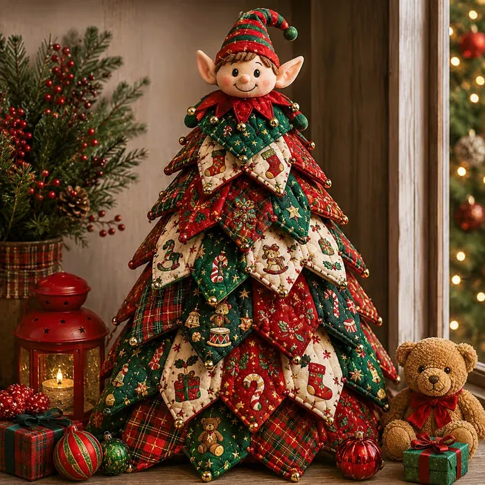 🔥🔥50% OFF - 🎄🧵DIY Quilted Christmas Tree Kit – Handmade Fabric Holiday Tabletop Tree Decor