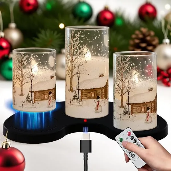 Remote Controlled Flickering LED Candles | Christmas Winter Home Decor