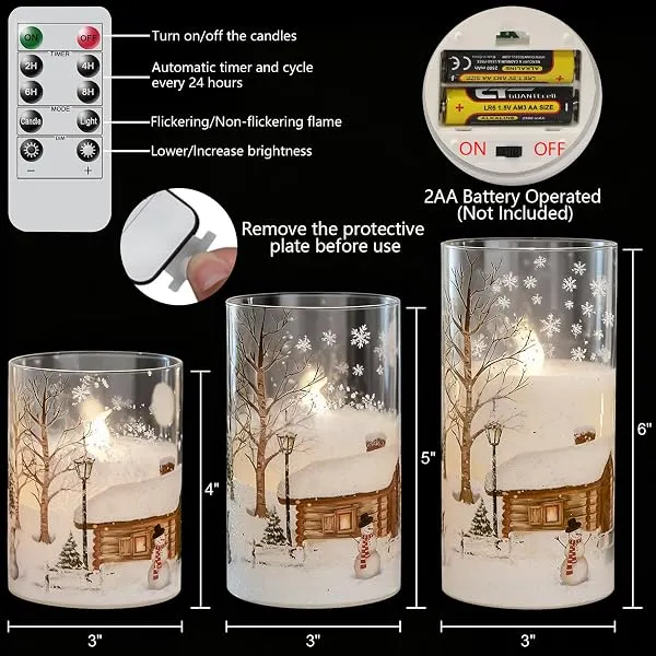 Remote Controlled Flickering LED Candles | Christmas Winter Home Decor