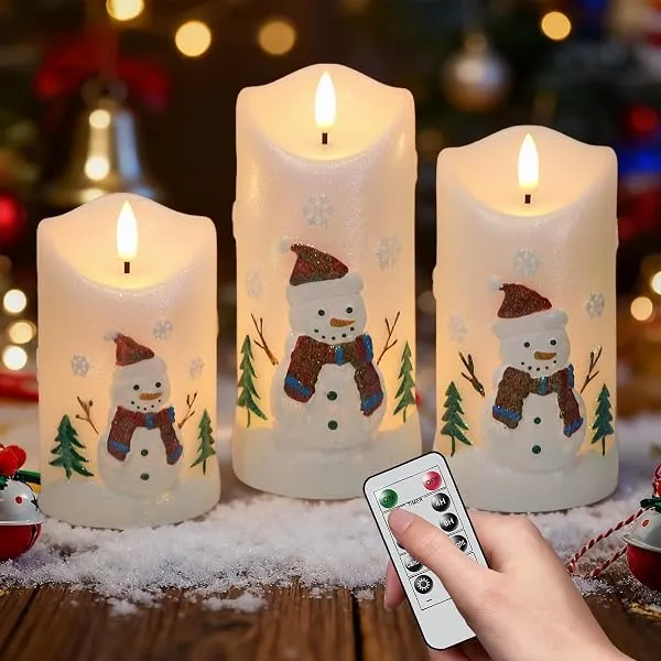 Remote Controlled Flickering LED Candles | Christmas Winter Home Decor