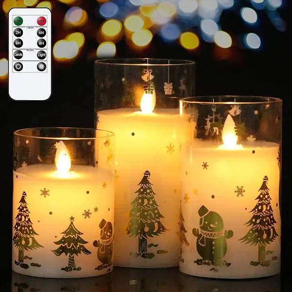 Remote Controlled Flickering LED Candles | Christmas Winter Home Decor