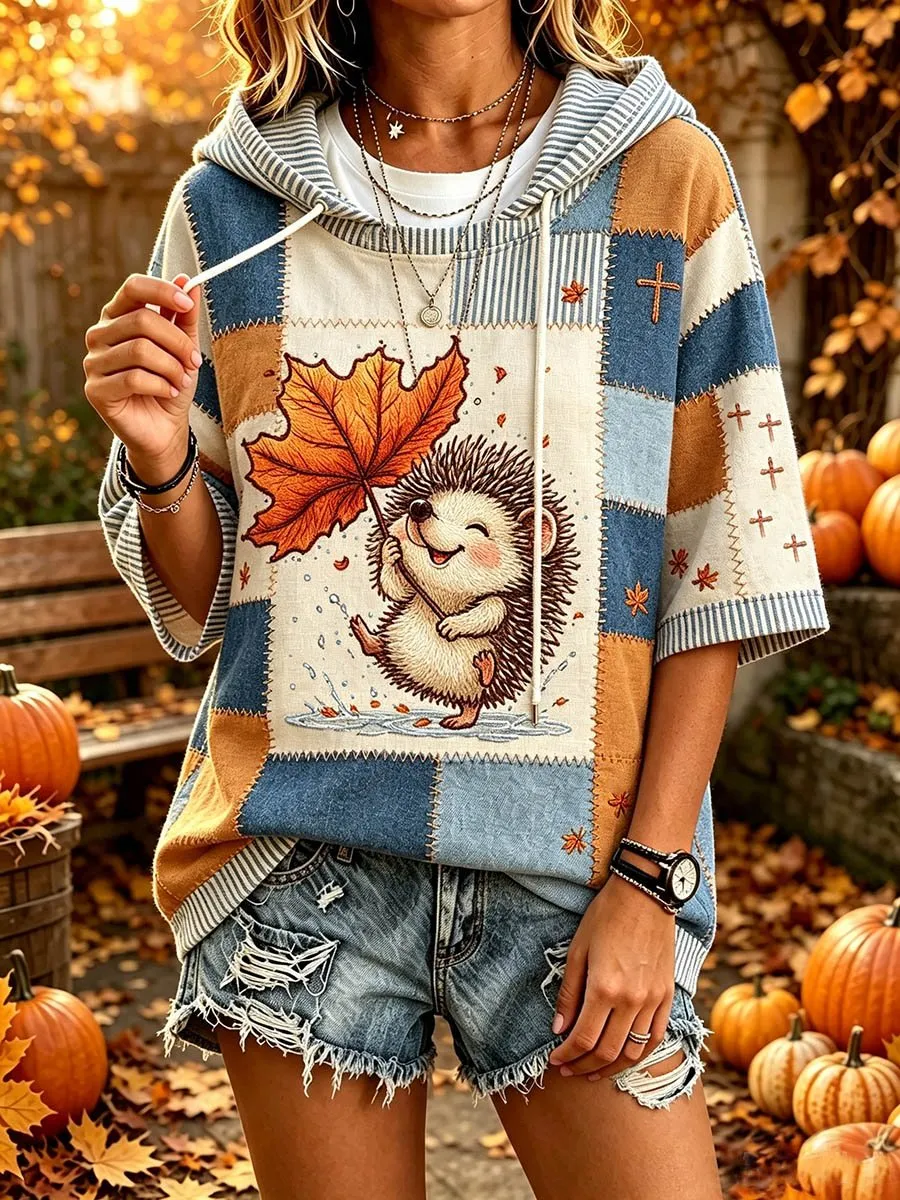 Women's Autumn Print Hoodie