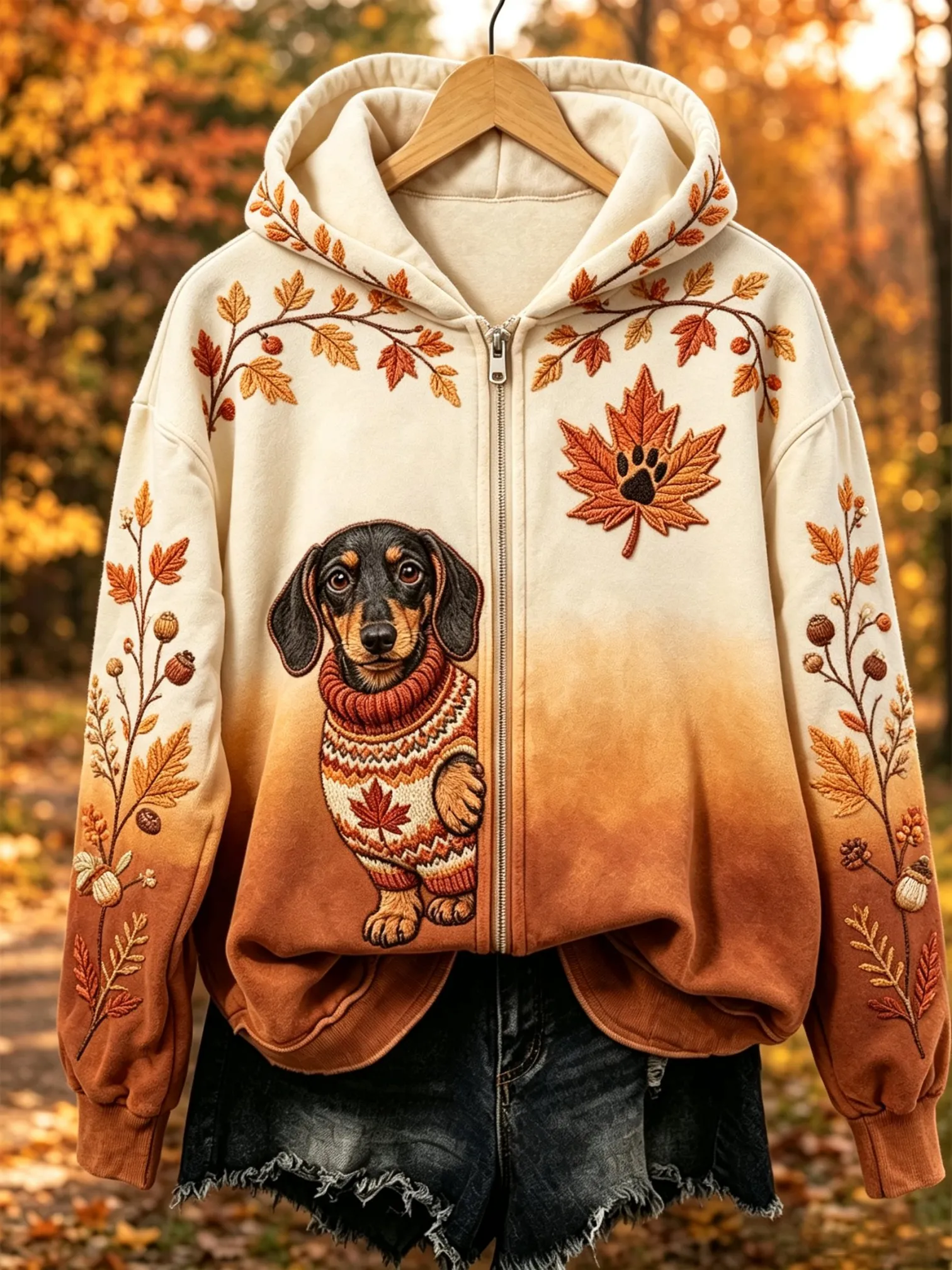 Women's Autumn Print Hoodie
